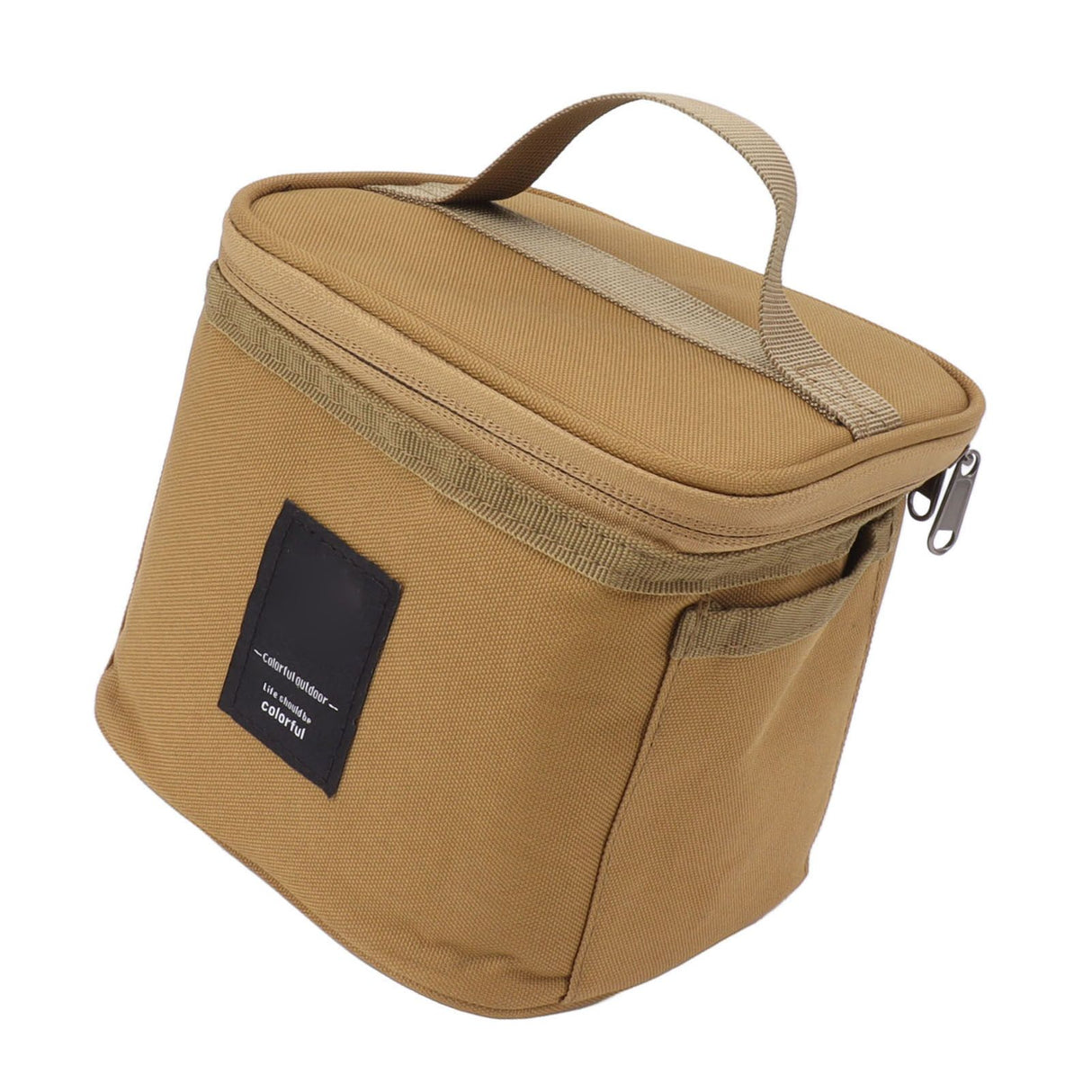 Spice Bottle Carry Bag Removable Inner Divider Oxford Cloth Portable Seasoning Jar Bag for BBQ Picnic Camping Khaki