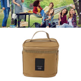 Spice Bottle Carry Bag Removable Inner Divider Oxford Cloth Portable Seasoning Jar Bag for BBQ Picnic Camping Khaki