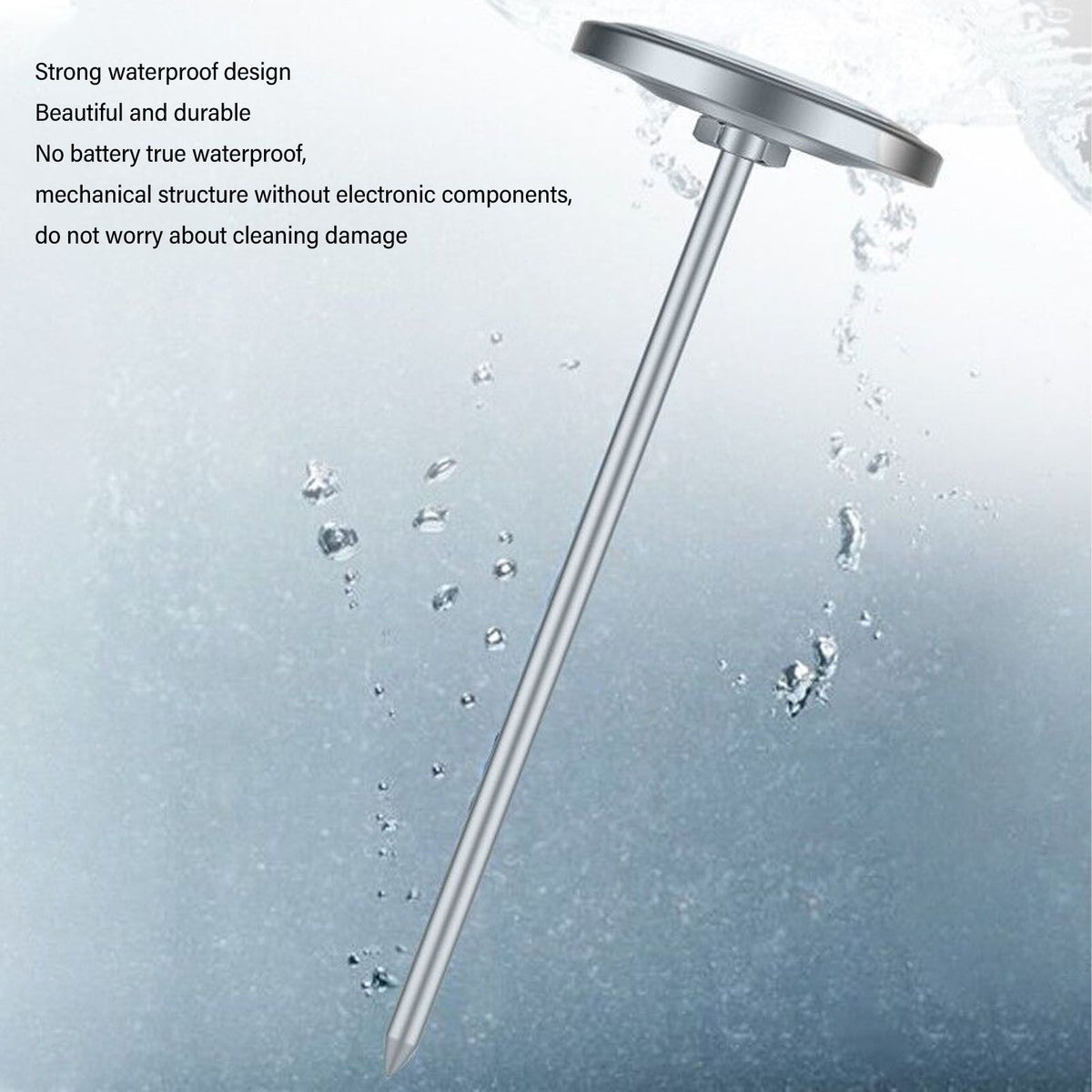 Dial Thermometer Waterproof High Temperature Resistance 304 Stainless Steel Cooking Thermometer for Kitchen