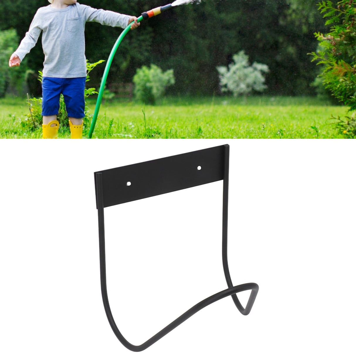 Garden Hose Holder 304 Stainless Steel Wall Mount Heave Duty Water Hose Hook Hanger for Outside Yard Black