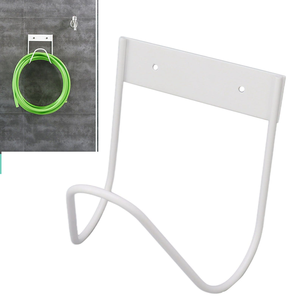 Garden Hose Holder 304 Stainless Steel Wall Mount Heave Duty Water Hose Hook Hanger for Outside Yard White