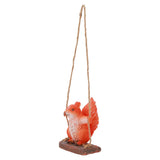 Hanging Squirrel Statues Garden Decor Cute Swing Squirrel Sculpture Outdoor Patio Ornament Animal Resin Figurine Red Brown