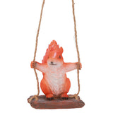Hanging Squirrel Statues Garden Decor Cute Swing Squirrel Sculpture Outdoor Patio Ornament Animal Resin Figurine Red Brown