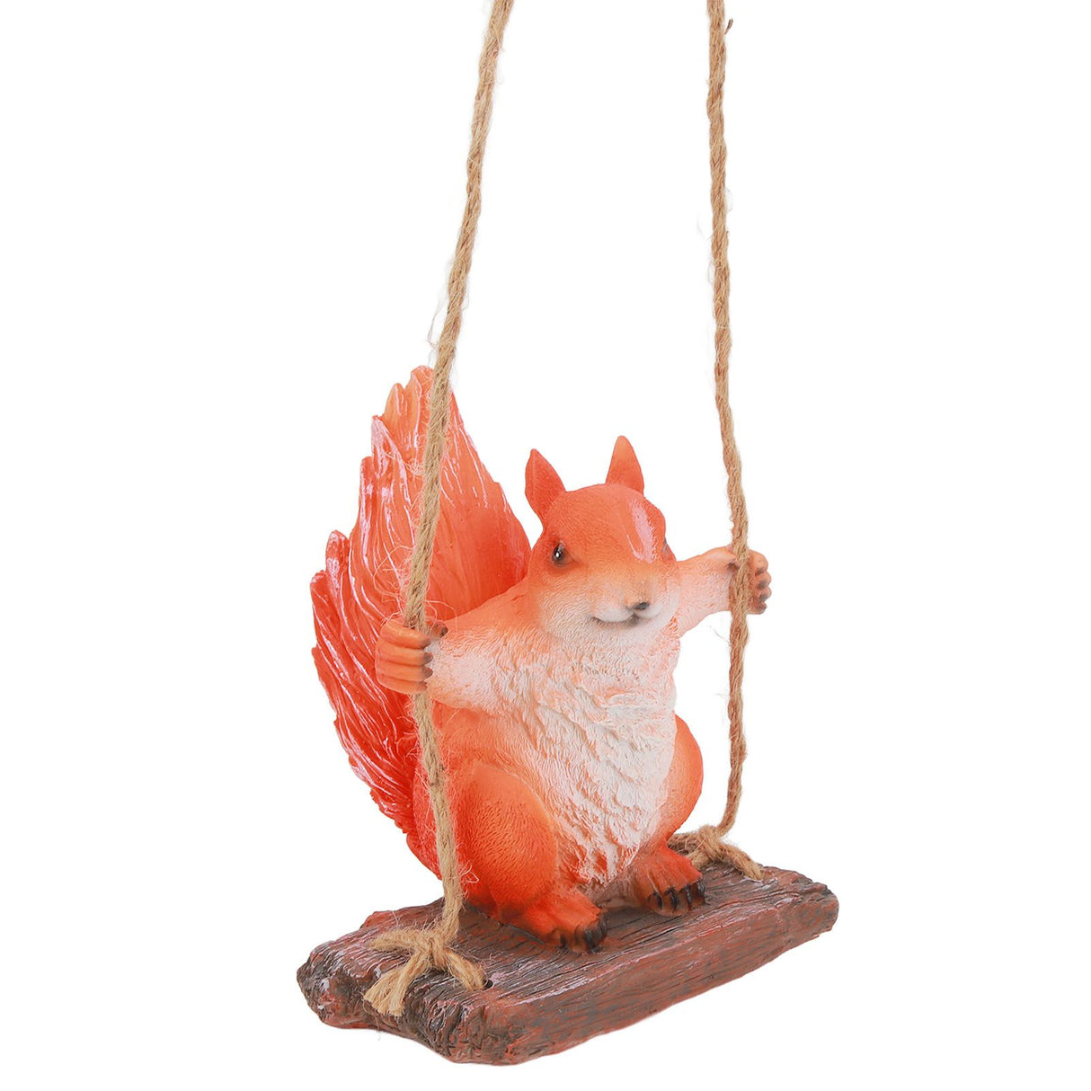 Hanging Squirrel Statues Garden Decor Cute Swing Squirrel Sculpture Outdoor Patio Ornament Animal Resin Figurine Red Brown