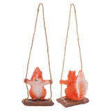 Hanging Squirrel Statues Garden Decor Cute Swing Squirrel Sculpture Outdoor Patio Ornament Animal Resin Figurine Red Brown