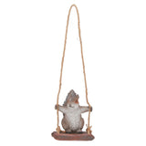 Hanging Squirrel Statues Garden Decor Cute Swing Squirrel Sculpture Outdoor Patio Ornament Animal Resin Figurine Grey Brown