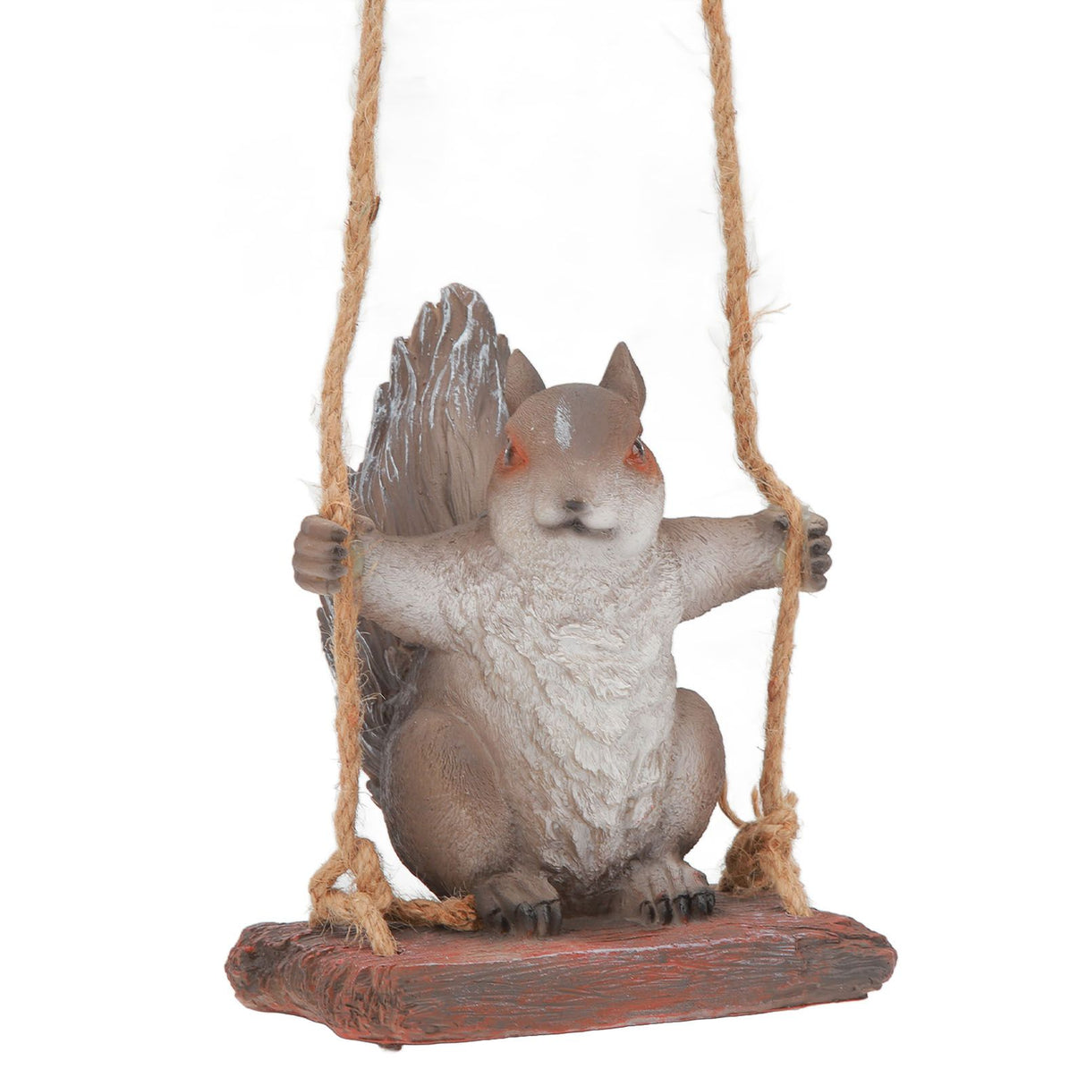 Hanging Squirrel Statues Garden Decor Cute Swing Squirrel Sculpture Outdoor Patio Ornament Animal Resin Figurine Grey Brown