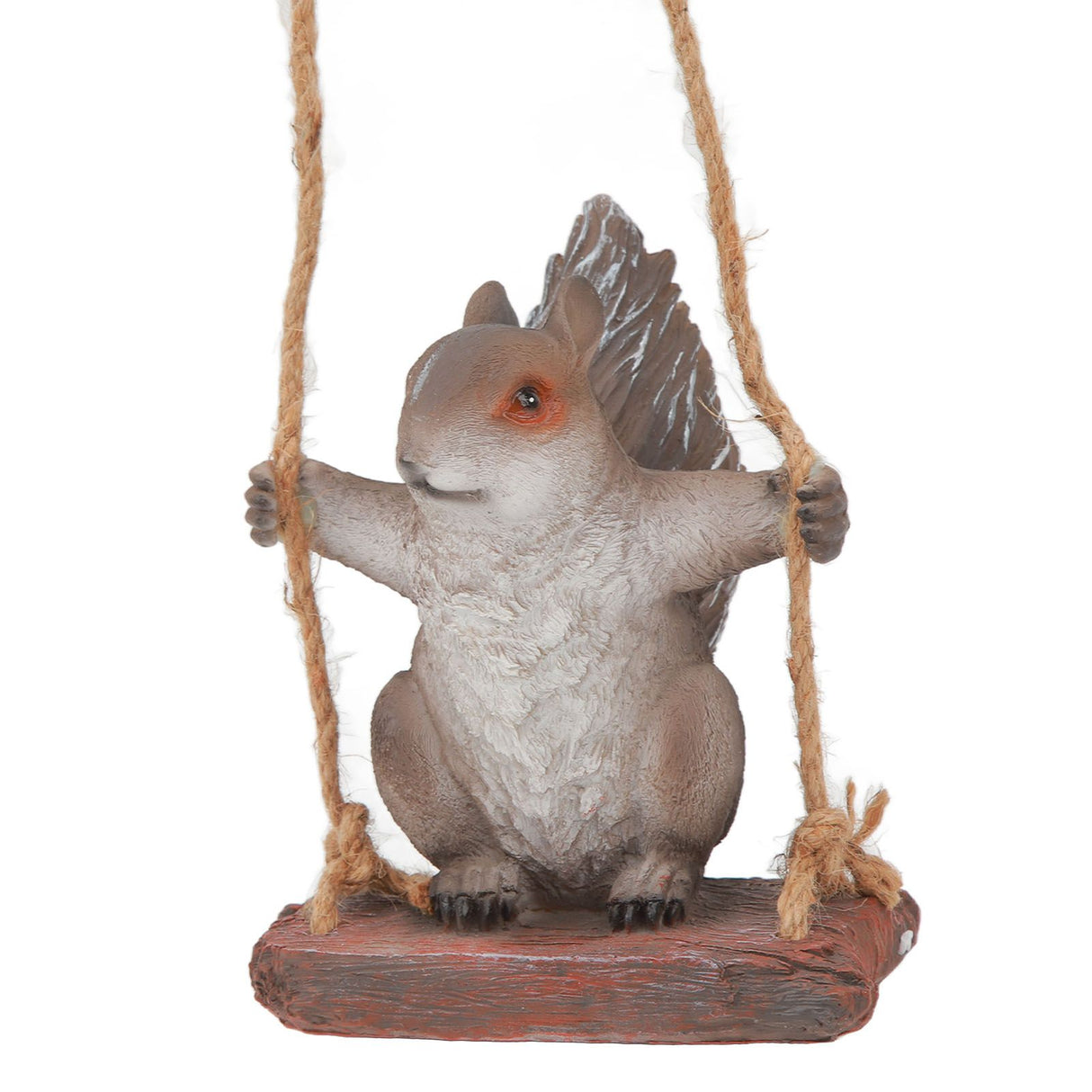 Hanging Squirrel Statues Garden Decor Cute Swing Squirrel Sculpture Outdoor Patio Ornament Animal Resin Figurine Grey Brown
