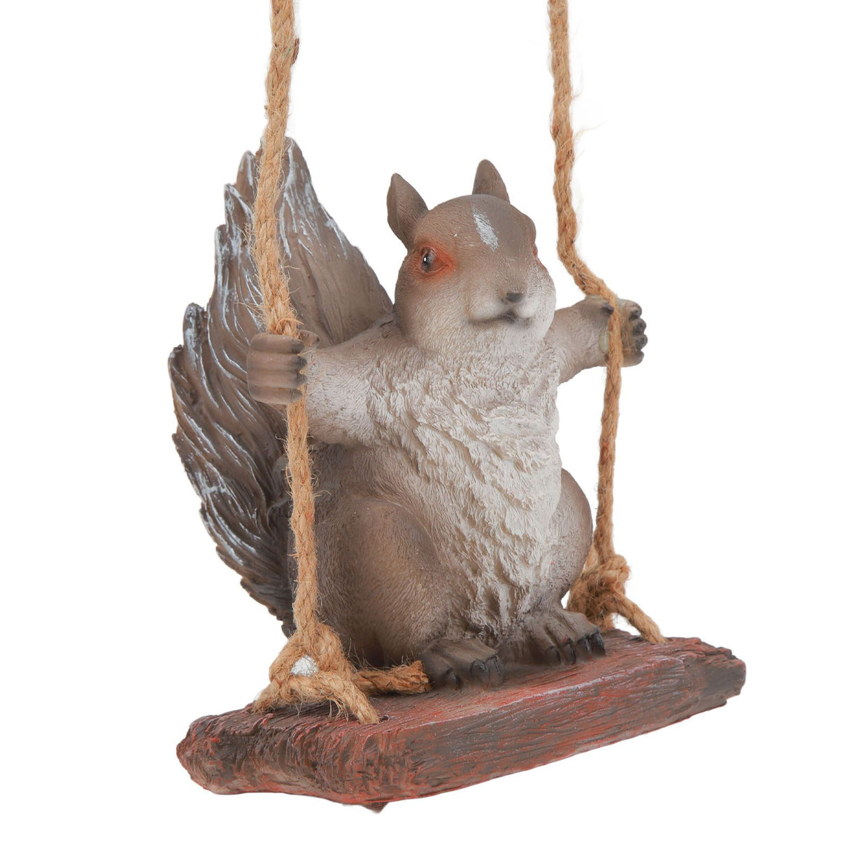 Hanging Squirrel Statues Garden Decor Cute Swing Squirrel Sculpture Outdoor Patio Ornament Animal Resin Figurine Grey Brown
