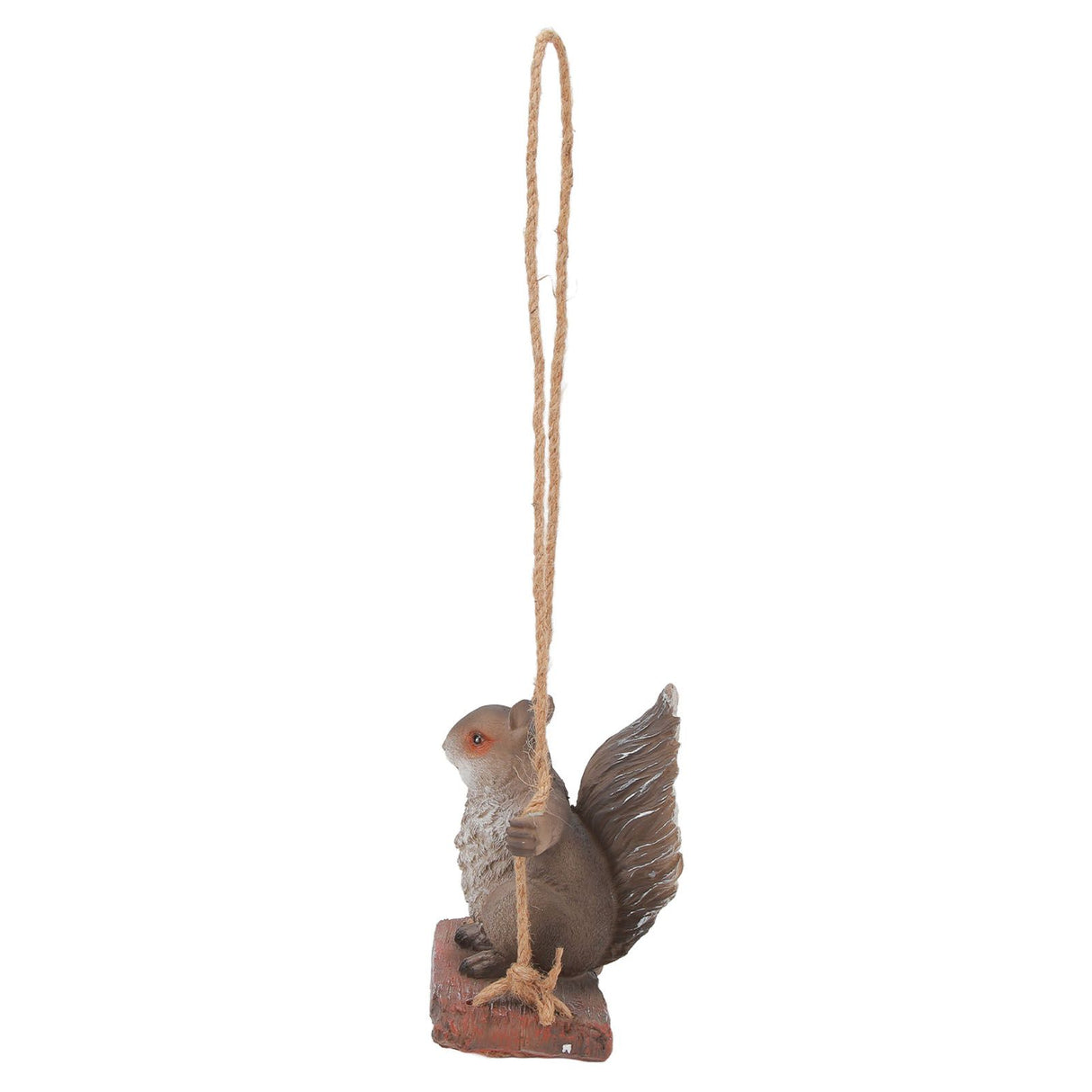 Hanging Squirrel Statues Garden Decor Cute Swing Squirrel Sculpture Outdoor Patio Ornament Animal Resin Figurine Grey Brown