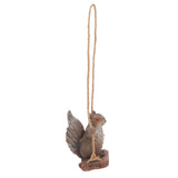 Hanging Squirrel Statues Garden Decor Cute Swing Squirrel Sculpture Outdoor Patio Ornament Animal Resin Figurine Grey Brown - Extra Image