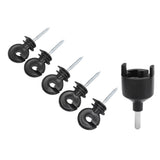 50Pcs Electric Fence Insulator Screw in Insulator Fence Ring Post Wood Post Insulator with Insulator Socket Tool - Front View