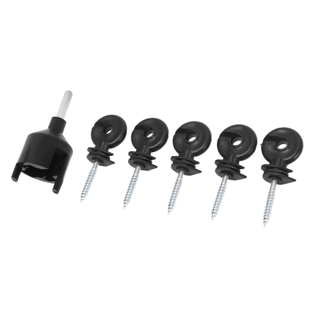 50Pcs Electric Fence Insulator Screw in Insulator Fence Ring Post Wood Post Insulator with Insulator Socket Tool