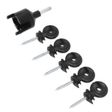 50Pcs Electric Fence Insulator Screw in Insulator Fence Ring Post Wood Post Insulator with Insulator Socket Tool