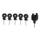 50Pcs Electric Fence Insulator Screw in Insulator Fence Ring Post Wood Post Insulator with Insulator Socket Tool