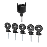 50Pcs Electric Fence Insulator Screw in Insulator Fence Ring Post Wood Post Insulator with Insulator Socket Tool