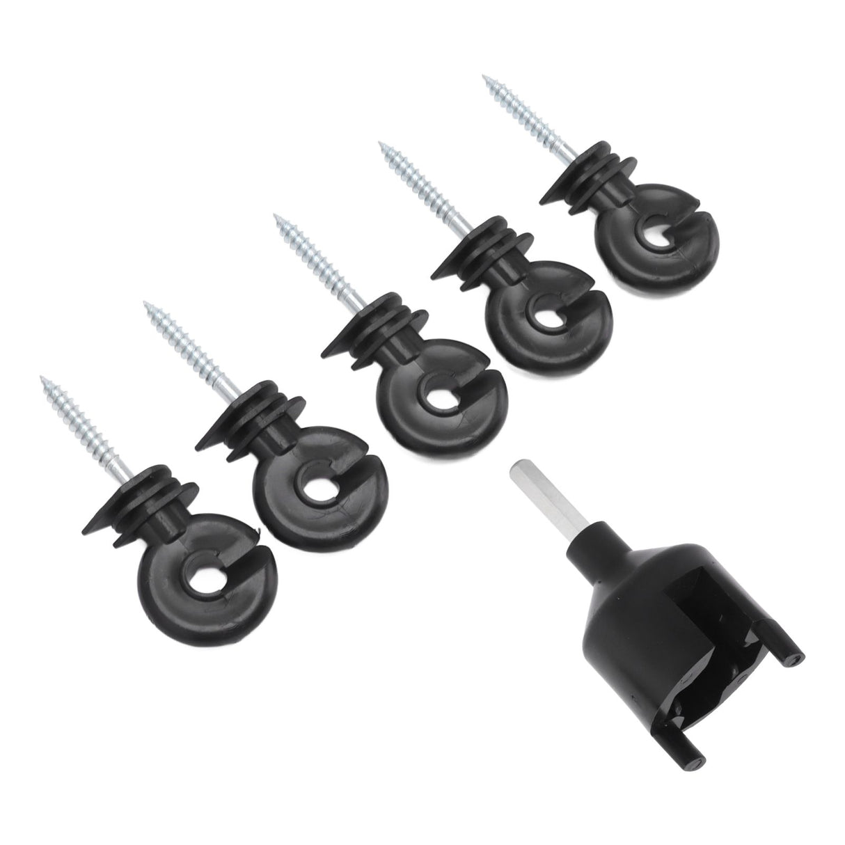 50Pcs Electric Fence Insulator Screw in Insulator Fence Ring Post Wood Post Insulator with Insulator Socket Tool
