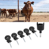 50Pcs Electric Fence Insulator Screw in Insulator Fence Ring Post Wood Post Insulator with Insulator Socket Tool