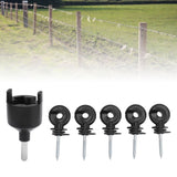 50Pcs Electric Fence Insulator Screw in Insulator Fence Ring Post Wood Post Insulator with Insulator Socket Tool