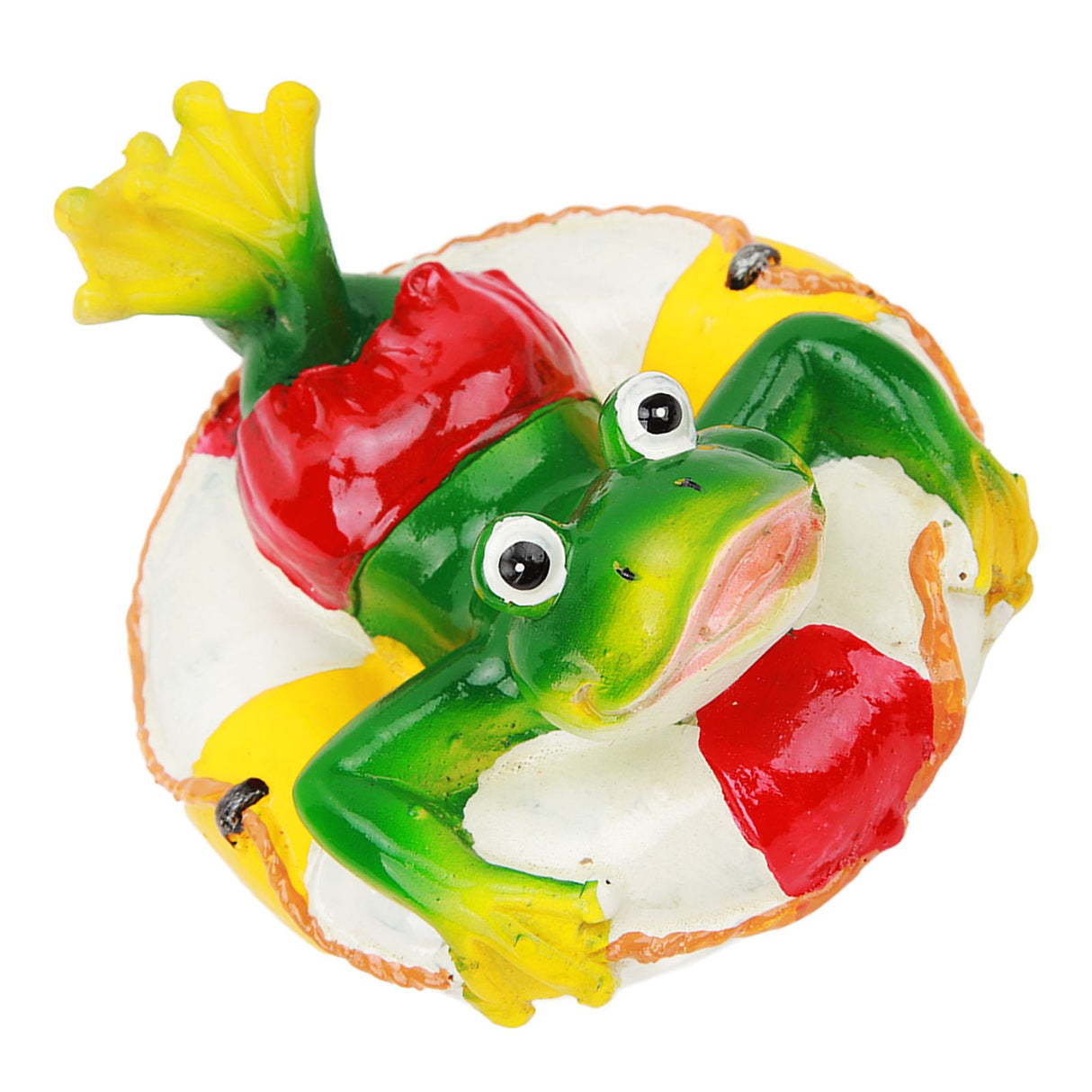 Frog Pond Ornaments Resin Colorfast Easy Float Water Floating Frog Garden Statue for Home Garden Yard Swimming Ring Frog