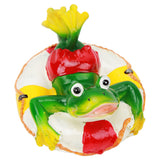 Frog Pond Ornaments Resin Colorfast Easy Float Water Floating Frog Garden Statue for Home Garden Yard Swimming Ring Frog - Side View