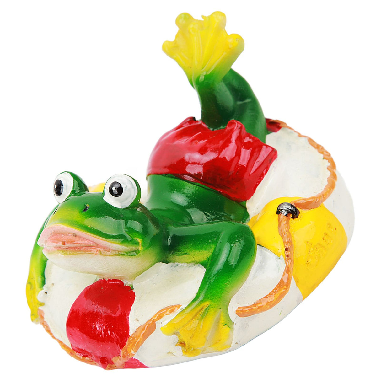 Frog Pond Ornaments Resin Colorfast Easy Float Water Floating Frog Garden Statue for Home Garden Yard Swimming Ring Frog