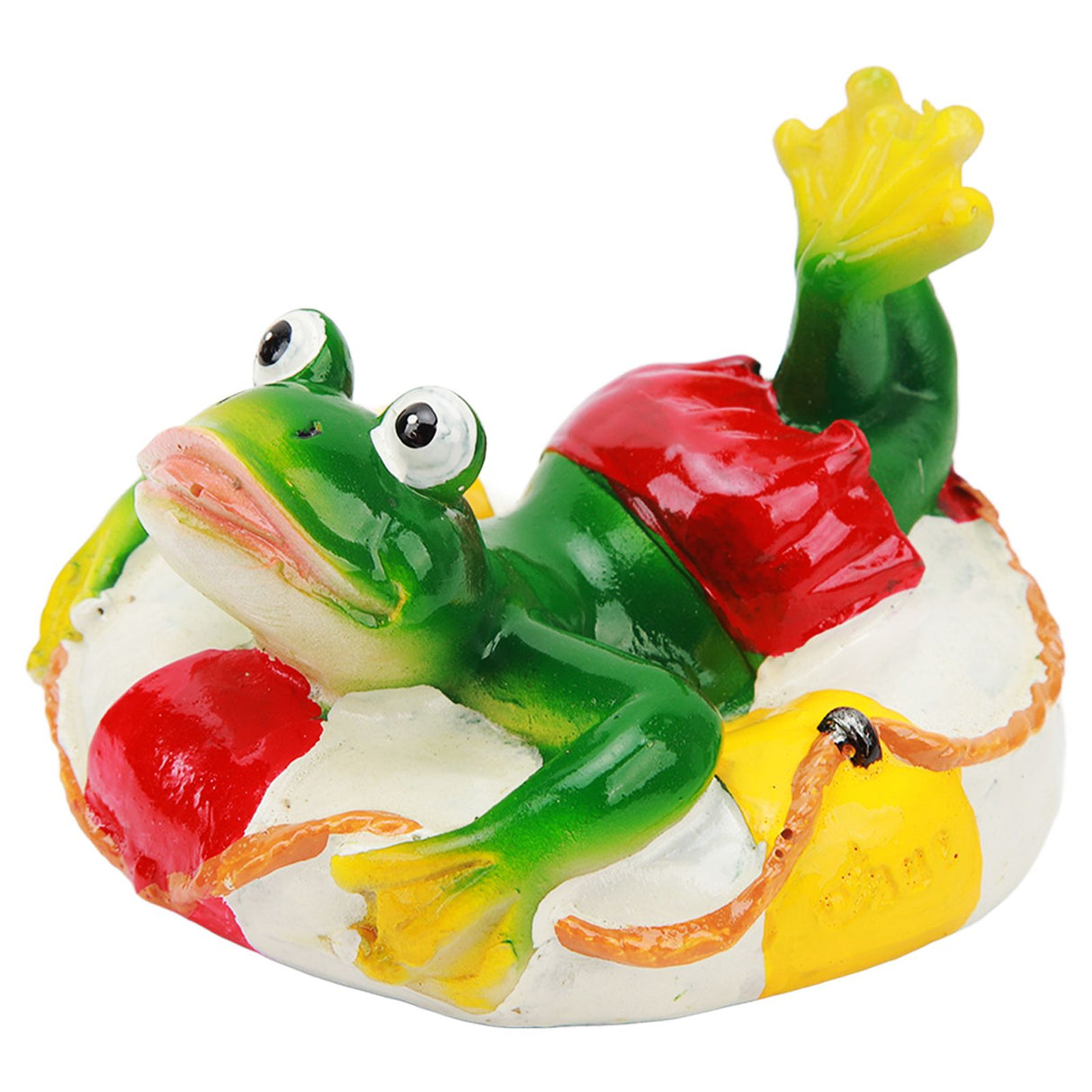 Frog Pond Ornaments Resin Colorfast Easy Float Water Floating Frog Garden Statue for Home Garden Yard Swimming Ring Frog