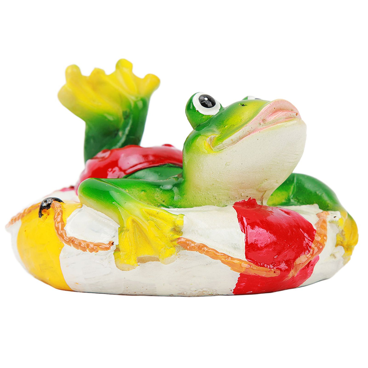 Frog Pond Ornaments Resin Colorfast Easy Float Water Floating Frog Garden Statue for Home Garden Yard Swimming Ring Frog