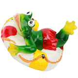 Frog Pond Ornaments Resin Colorfast Easy Float Water Floating Frog Garden Statue for Home Garden Yard Swimming Ring Frog
