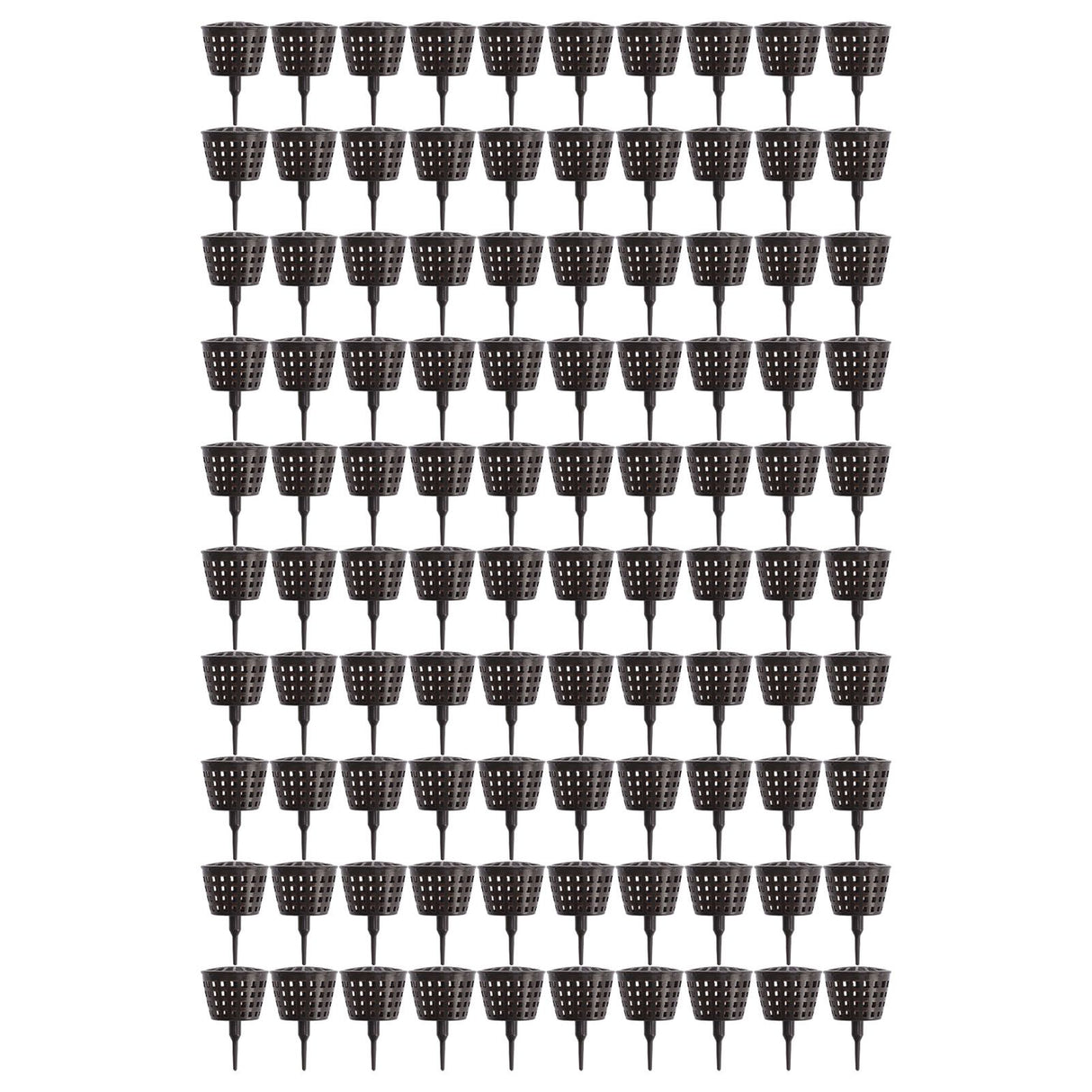 100PCS Plastic Fertilizer Mesh Basket with Lid Planting Fertilizer Net Pot for Succulent Orchid Bonsai Large Size with Lid
