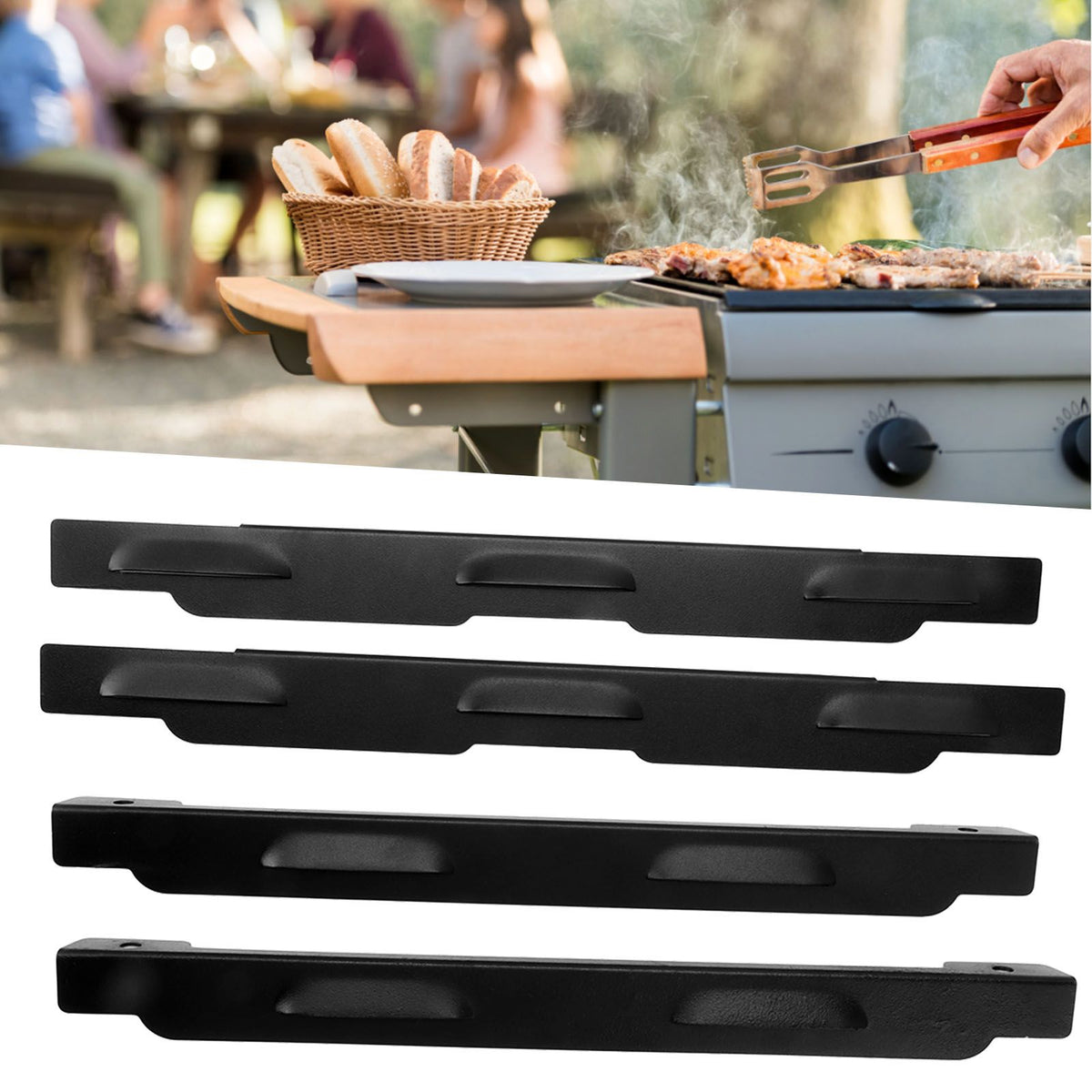 4pcs Barbecue Wind Screen Professional Portable Stainless Steel Grill Wind Guard for Camping Picnic BBQ Cooking