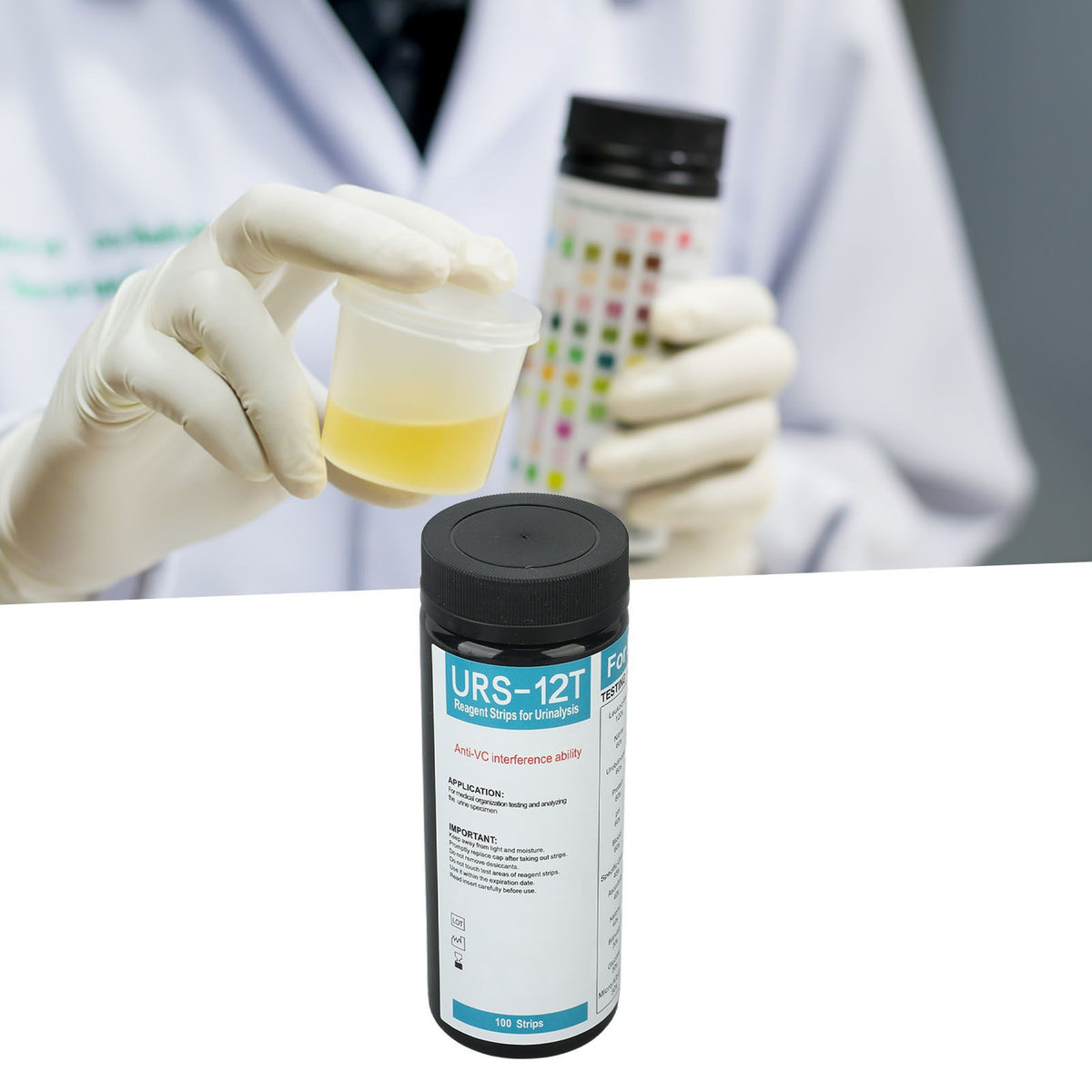 100pcs Urine Test Strips Rapid Diagnostic Urine Test Strips Portable 12 Tests Glucose Test Strips for Home Hospital Laboratory