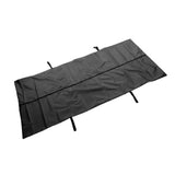 Black Emergency Cadaver Body Bag Oxford Cloth Body Storage Bag 210D Waterproof for Funeral Hospital Transportation 210x75cm/82.7x29.5in - Front View