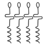 4PCS Spiral Tent Tacks Iron Stable Spiral Type Heavy Duty Spiral Tent Stake for Tent Trampolines Garden Fence - Front View