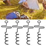 4PCS Spiral Tent Tacks Iron Stable Spiral Type Heavy Duty Spiral Tent Stake for Tent Trampolines Garden Fence - Extra Image