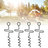 4PCS Spiral Tent Tacks Iron Stable Spiral Type Heavy Duty Spiral Tent Stake for Tent Trampolines Garden Fence - Extra Image