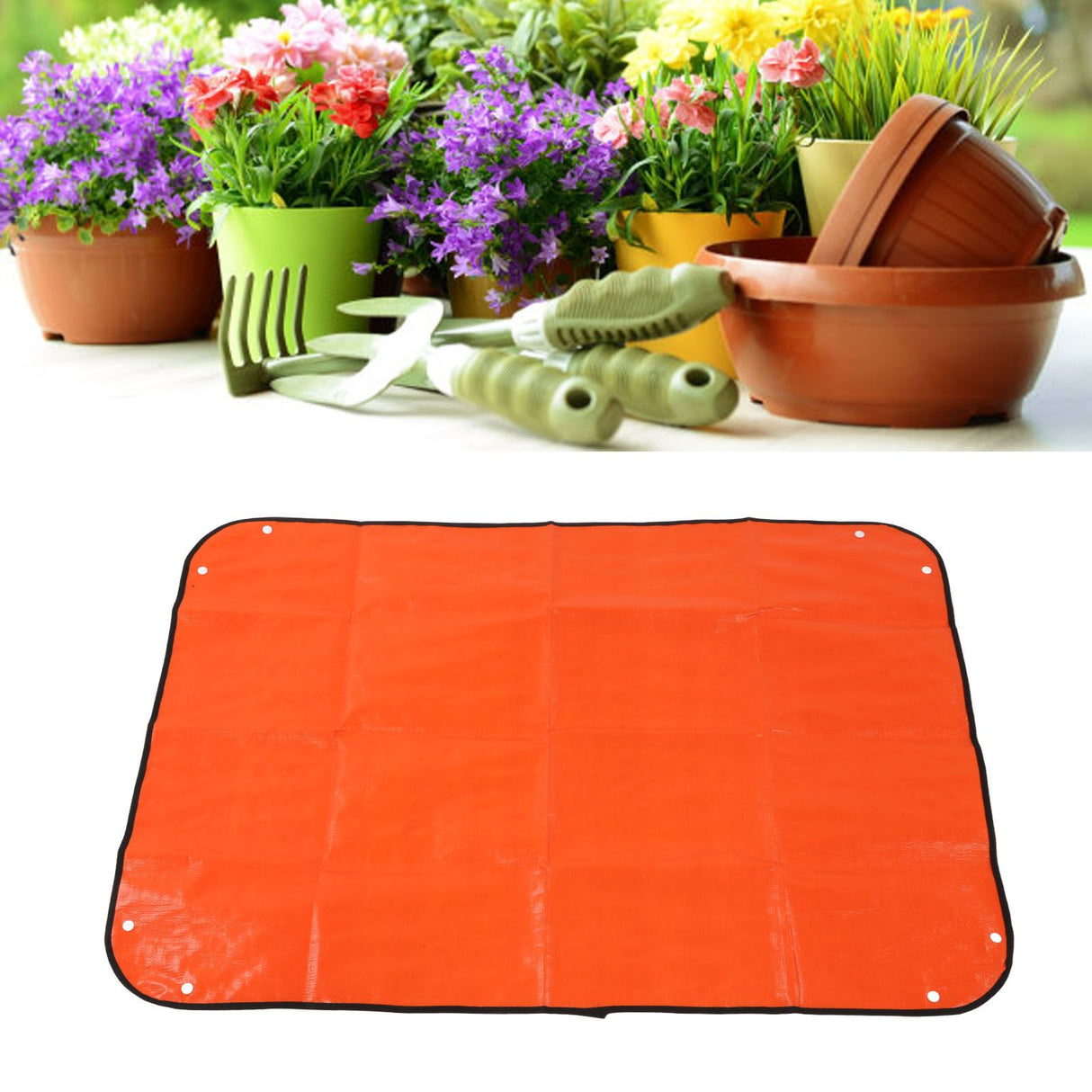 Large Repotting Mat Waterproof Foldable Indoor Plant Succulent Potting Mat for Plant Transplanting and Mess Control Orange
