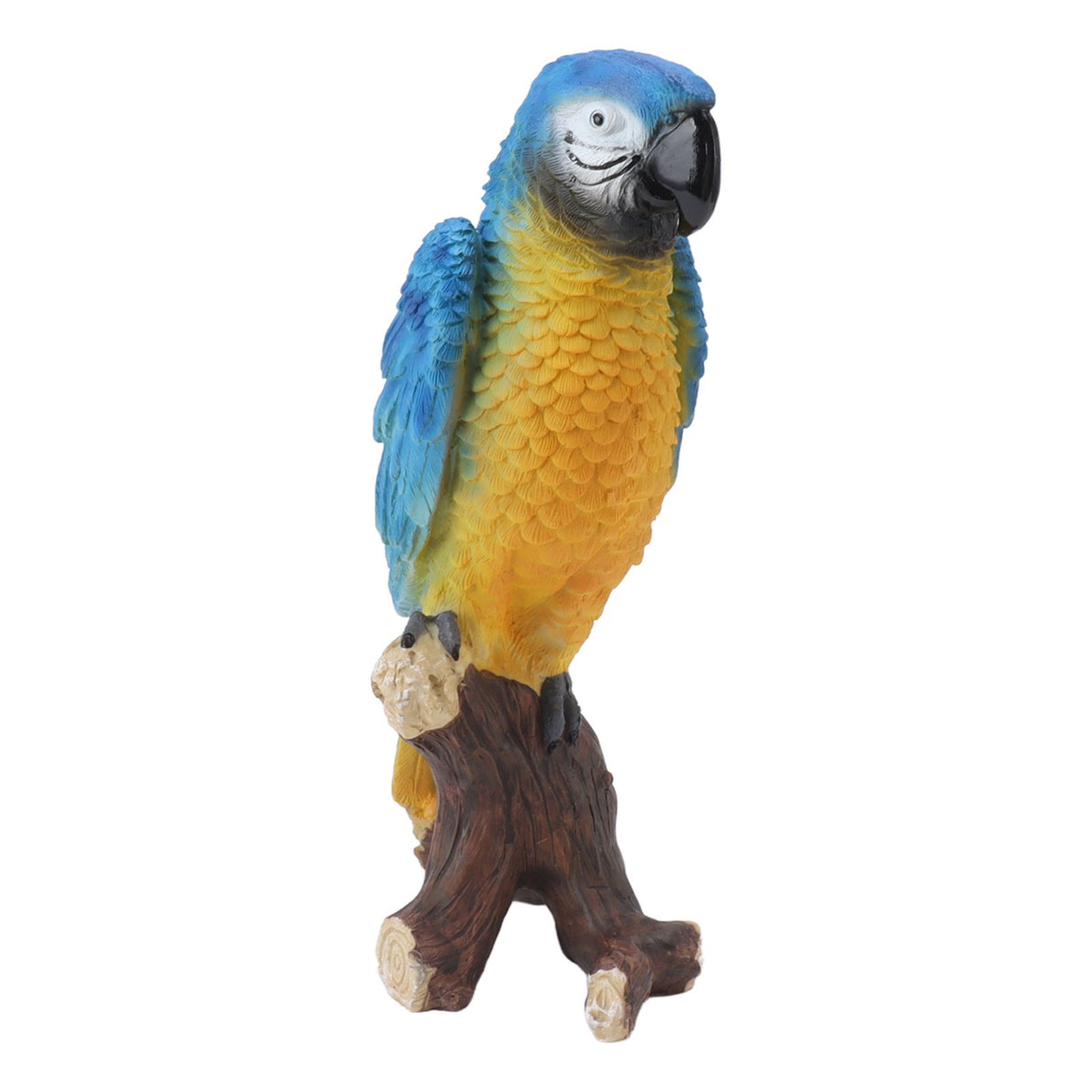 Resin Parrot Statue Simulation Parrot Decoration Resin Animals Figurine Outdoor Sculpture Resin Lawn Ornament Medium Size Blue