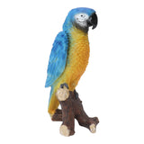 Resin Parrot Statue Simulation Parrot Decoration Resin Animals Figurine Outdoor Sculpture Resin Lawn Ornament Medium Size Blue