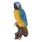 Resin Parrot Statue Simulation Parrot Decoration Resin Animals Figurine Outdoor Sculpture Resin Lawn Ornament Medium Size Blue - Top-Down View
