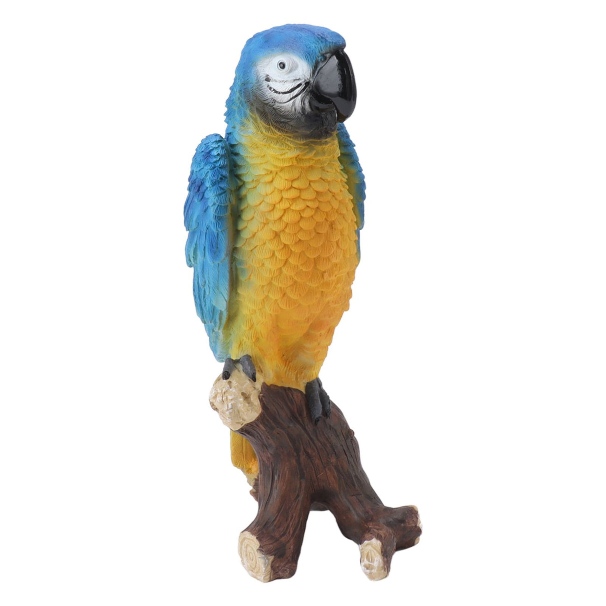 Resin Parrot Statue Simulation Parrot Decoration Resin Animals Figurine Outdoor Sculpture Resin Lawn Ornament Medium Size Blue