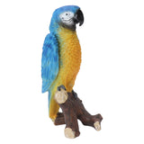 Resin Parrot Statue Simulation Parrot Decoration Resin Animals Figurine Outdoor Sculpture Resin Lawn Ornament Medium Size Blue