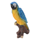 Resin Parrot Statue Simulation Parrot Decoration Resin Animals Figurine Outdoor Sculpture Resin Lawn Ornament Medium Size Blue