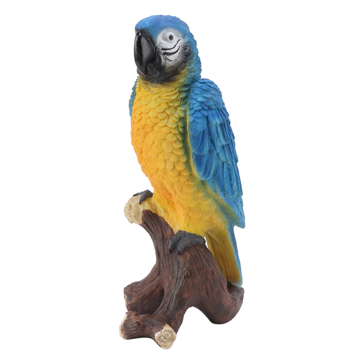 Resin Parrot Statue Simulation Parrot Decoration Resin Animals Figurine Outdoor Sculpture Resin Lawn Ornament Medium Size Blue