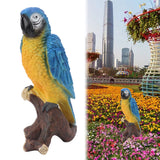 Resin Parrot Statue Simulation Parrot Decoration Resin Animals Figurine Outdoor Sculpture Resin Lawn Ornament Medium Size Blue - Extra Image