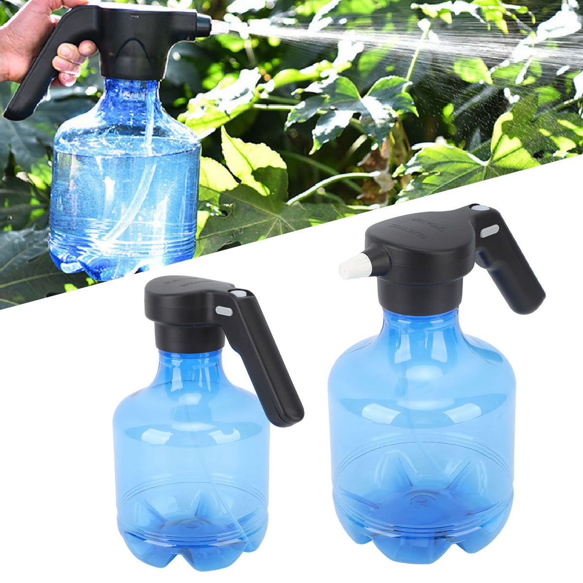 3L Electric Spray Bottle Rechargeable High Pressure Cleaning Spray Can for Watering Flowers Garden Cleaning Blue