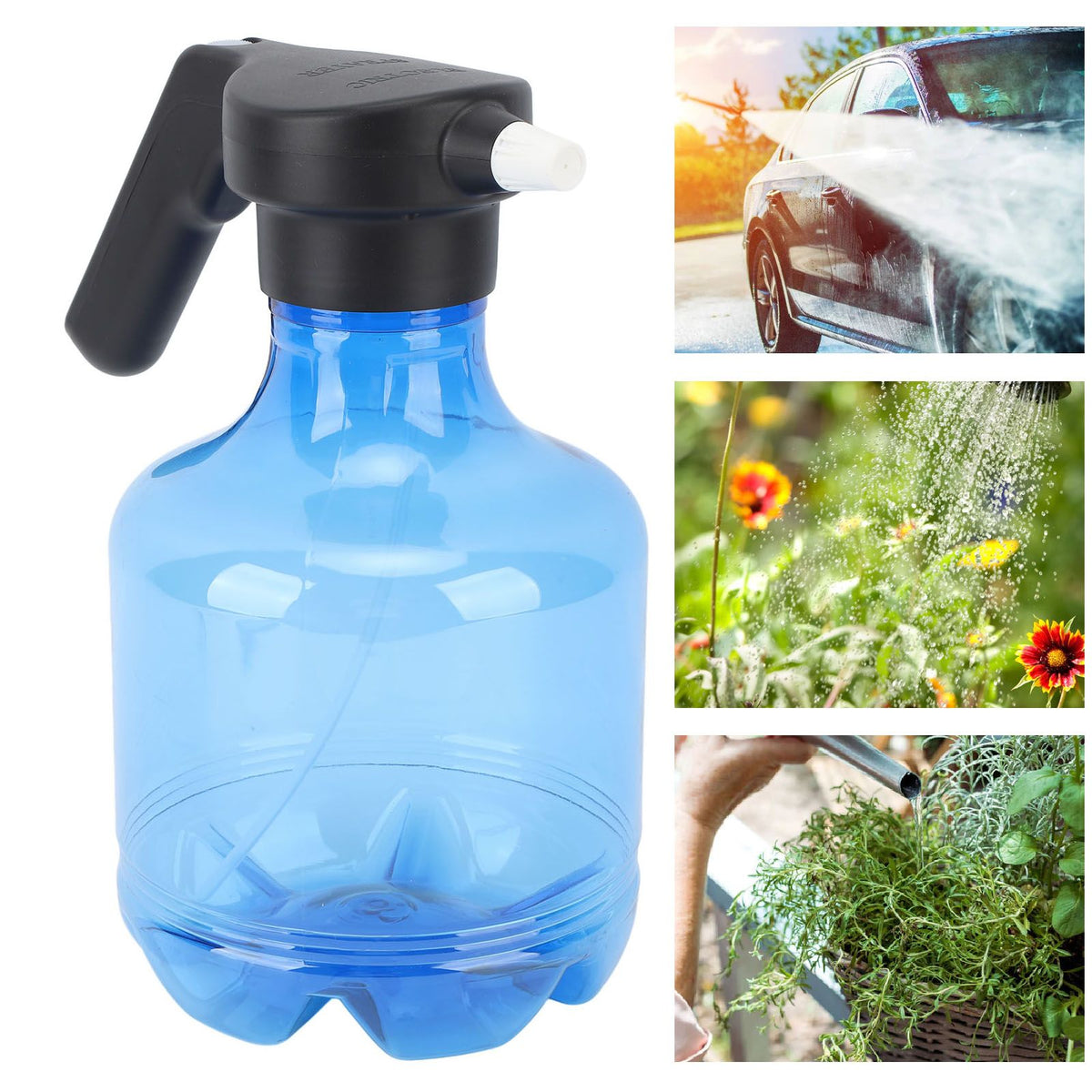 3L Electric Spray Bottle Rechargeable High Pressure Cleaning Spray Can for Watering Flowers Garden Cleaning Blue