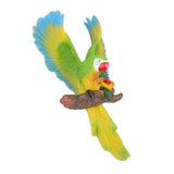 Parrot Wall Decoration Resin Vivid Flapping Hanging Parrot Statue Bird Ornament for Garden Patio Lawn Yard Green - Extra Image