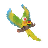 Parrot Wall Decoration Resin Vivid Flapping Hanging Parrot Statue Bird Ornament for Garden Patio Lawn Yard Green - Extra Image
