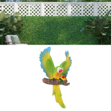 Parrot Wall Decoration Resin Vivid Flapping Hanging Parrot Statue Bird Ornament for Garden Patio Lawn Yard Green